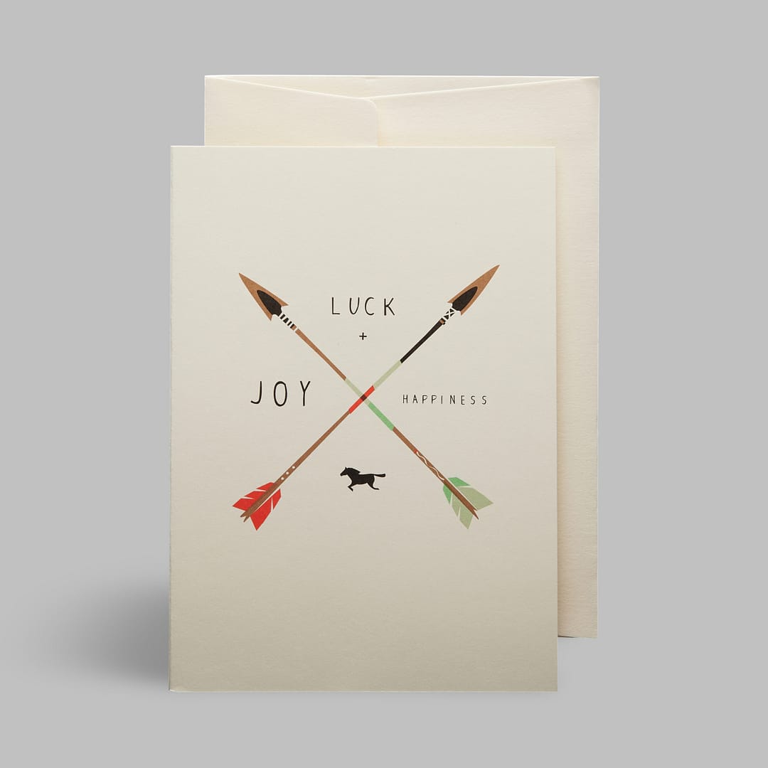 Moderne Grusskarte minimalistisch nachhaltig - Lucky arrows joy happiness Freude - Pleased to meet
