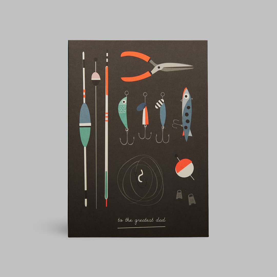 Moderne Grusskarte minimalistisch nachhaltig - Angler Karte the greatest dad Vater - Pleased to meet