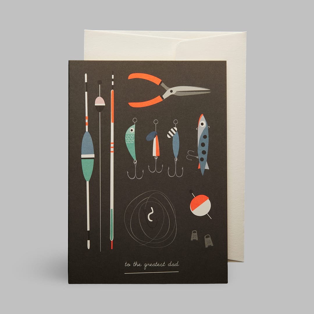Moderne Grusskarte minimalistisch nachhaltig - Angler Karte the greatest dad Vater - Pleased to meet