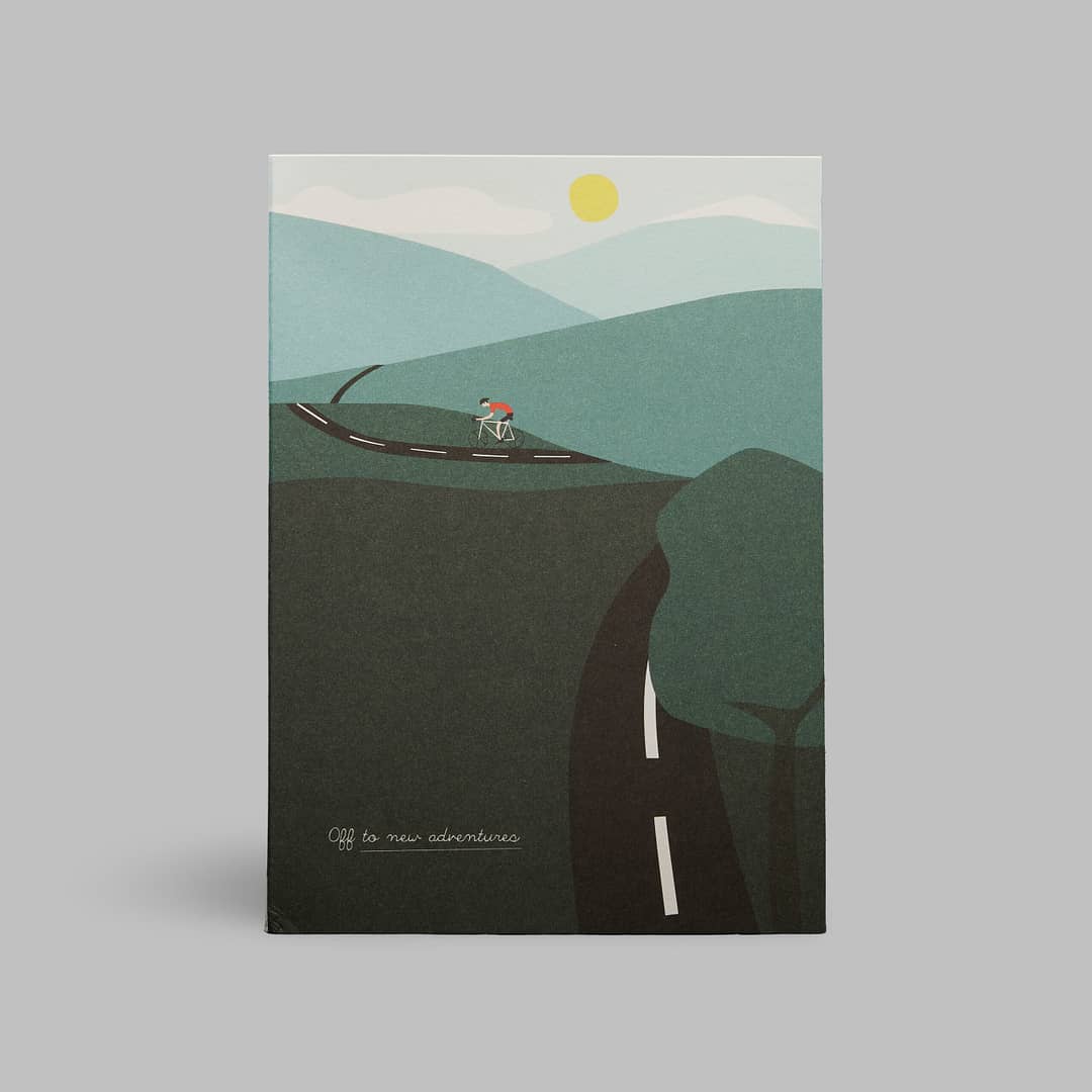 Moderne Grusskarte minimalistisch nachhaltig - Fahrrad cycling off to new adventures - Pleased to meet