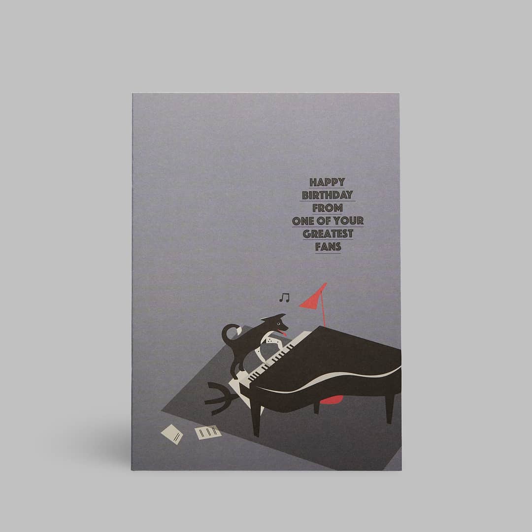 Moderne Glückwunschkarte minimalistisch nachhaltig - Grand Piano Happy Birthday from greatest fans - Pleased to meet