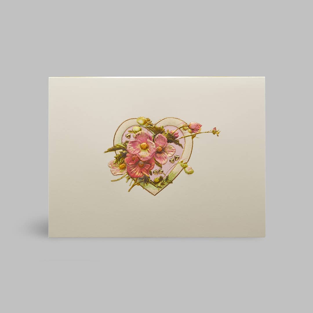 Grußkarte Blumen Herz Weiß Paula Skene