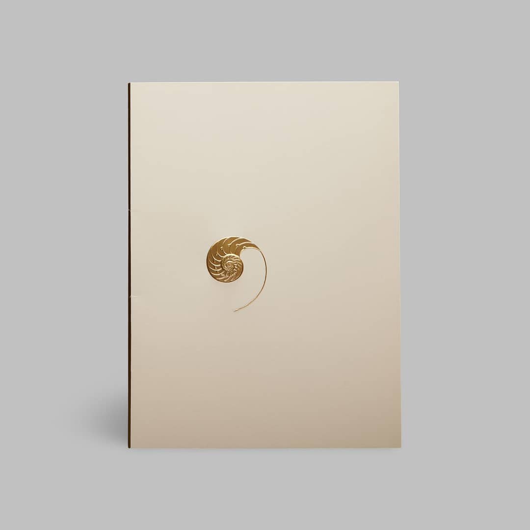 Grußkarte Goldene Schnecke Ying Yang Weiß Paula Skene