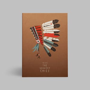 Moderne Grusskarte minimalistisch nachhaltig - The chief Indianer Schmuck - Pleased to meet