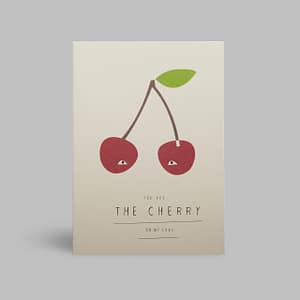 Moderne Grusskarte minimalistisch nachhaltig - Vegetarier Veganer Liebe Cherry on my pie Liebesbeweis witzig - Pleased to meet