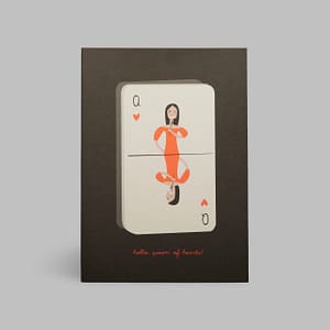 Moderne Grusskarte minimalistisch nachhaltig - Hello Queen of Hearts Poker Karte - Pleased to meet