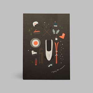 Moderne Grusskarte minimalistisch nachhaltig - Urlaub Winter Sport White enjoy the season - Pleased to meet