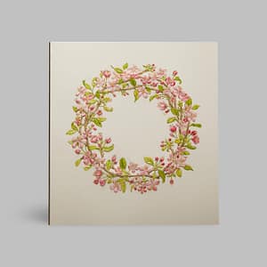 Grußkarte Blumenkranz Pink Weiß Paula Skene
