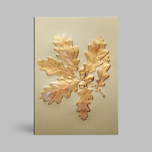 Grußkarte Goldenes Eichenblatt Weiße Paula Skene mit Umschlag Paula Skene, San Francisco