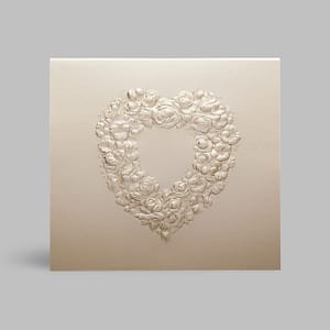 Grußkarte Geprägtes Herz Weiß mit Umschlag Paula Skene, San Francisco