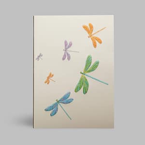 Grußkarte Libellen Beige mit Umschlag Paula Skene, San Francisco