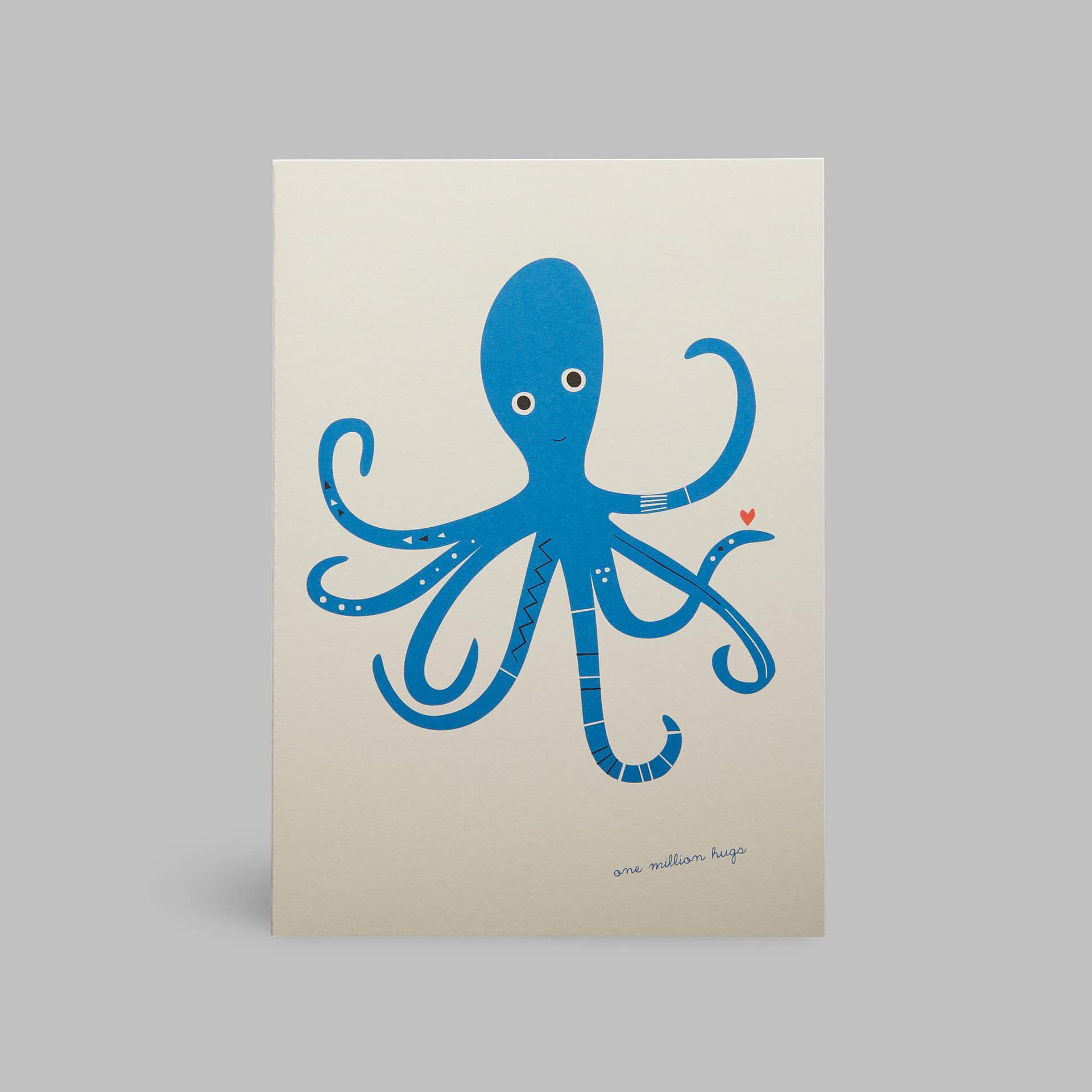 Moderne Grusskarte minimalistisch nachhaltig - Oktopus one million hugs blue octopus - Pleased to meet Moderne Grusskarte minimalistisch nachhaltig - Oktopus one million hugs blue octopus - Pleased to meet