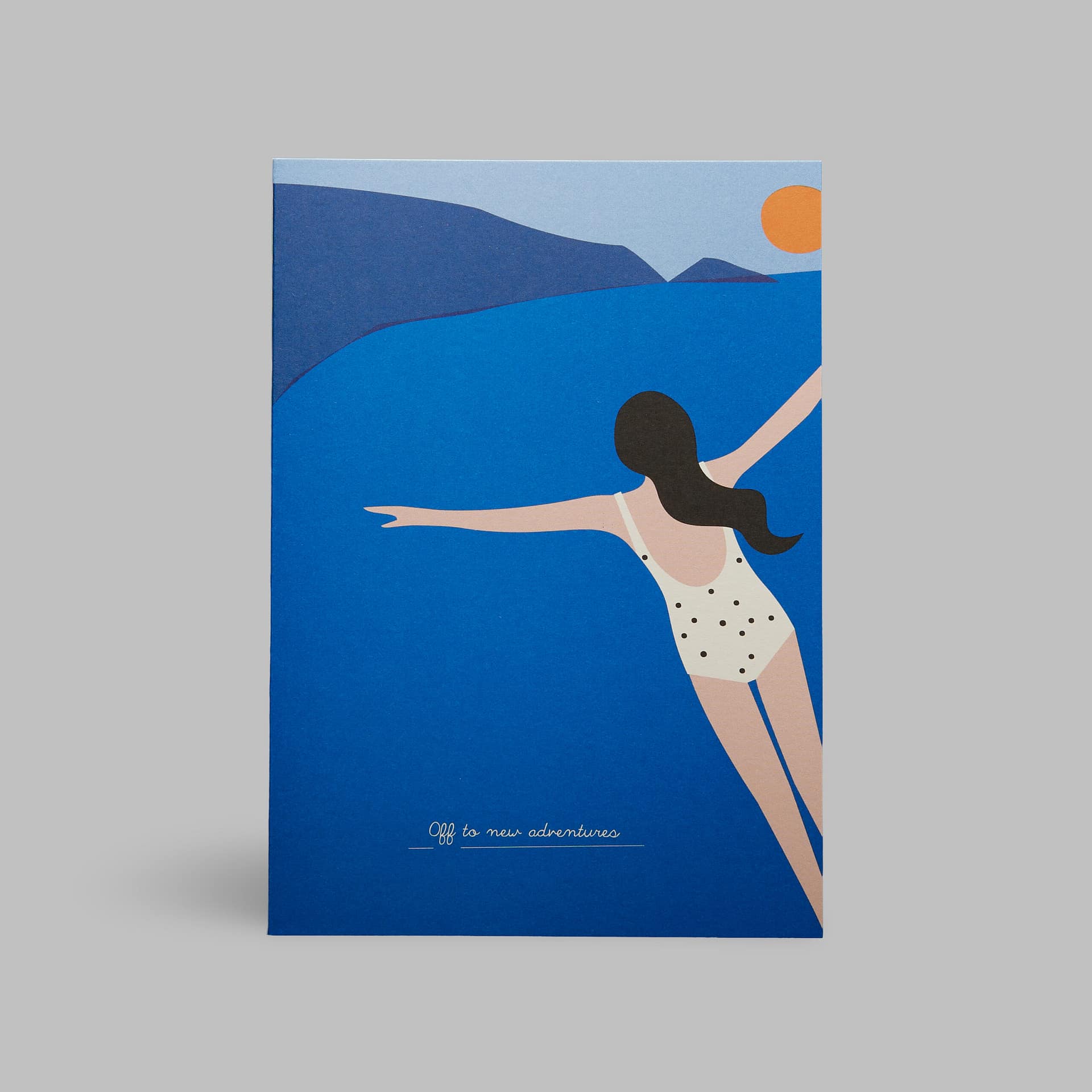 Moderne Grusskarte minimalistisch - Cliff diving off to adventures - Pleased to meet