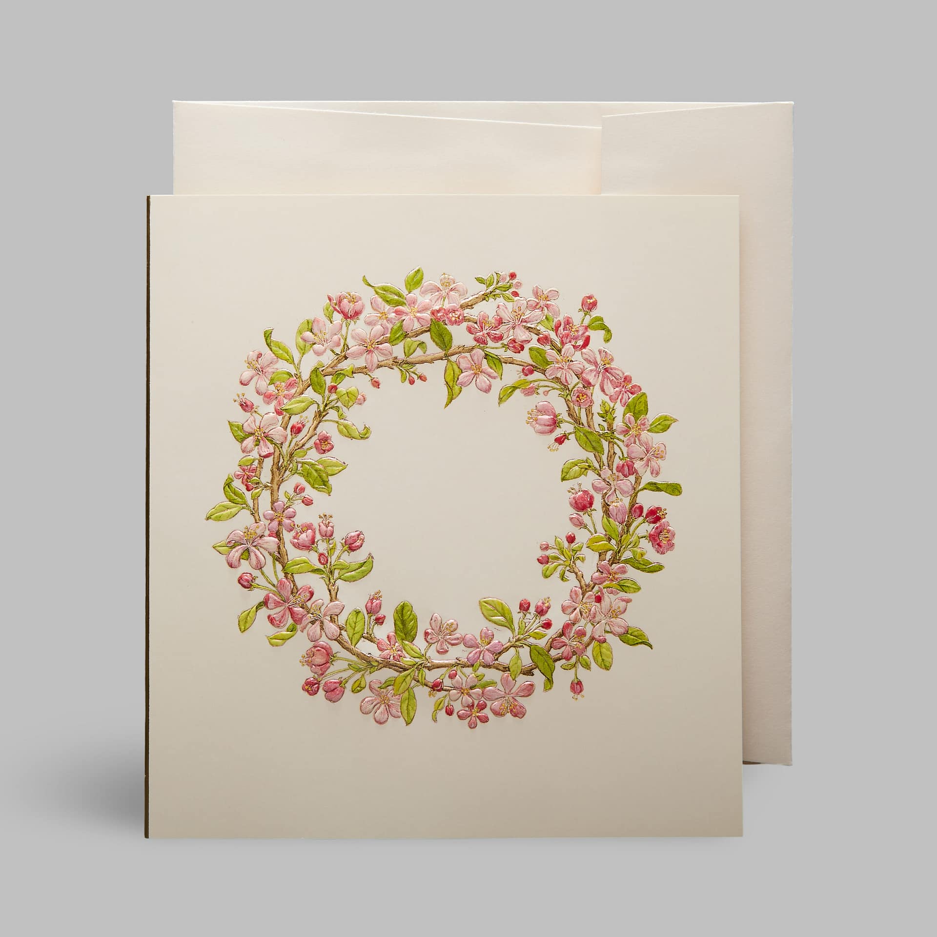 Grußkarte Blumenkranz Pink Weiß Paula Skene