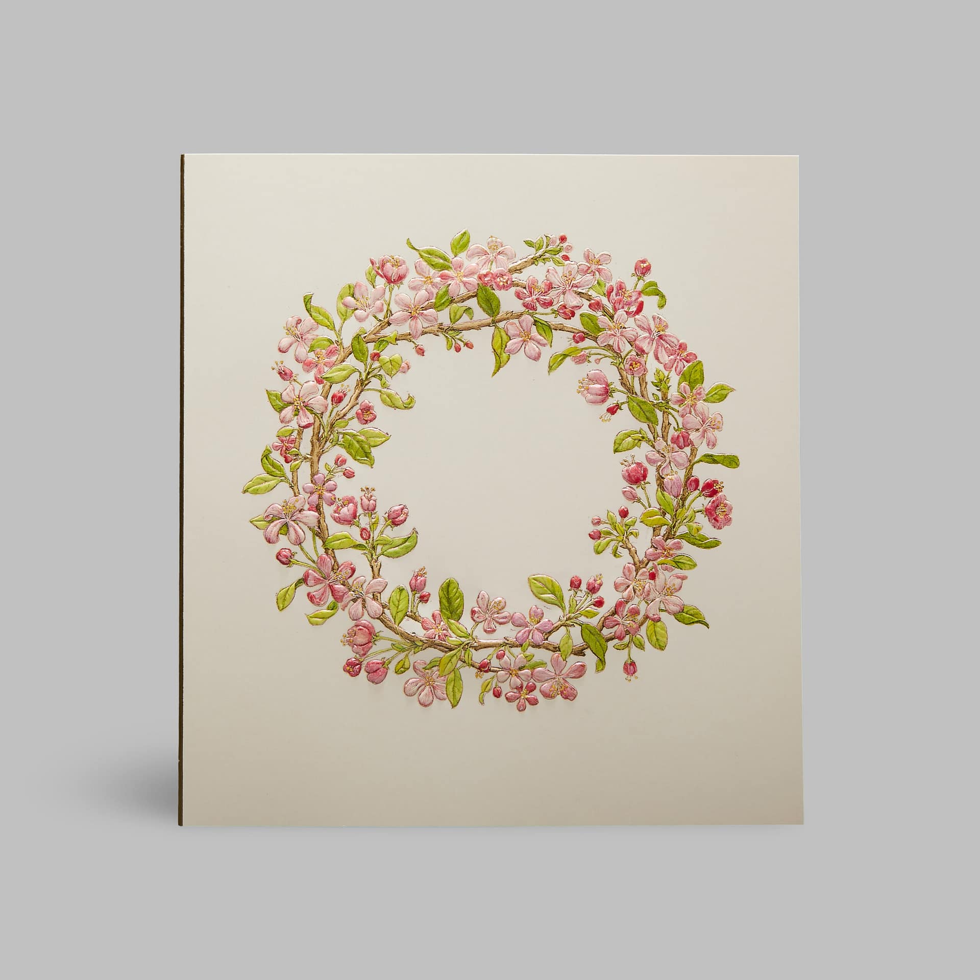 Grußkarte Blumenkranz Pink Weiß Paula Skene