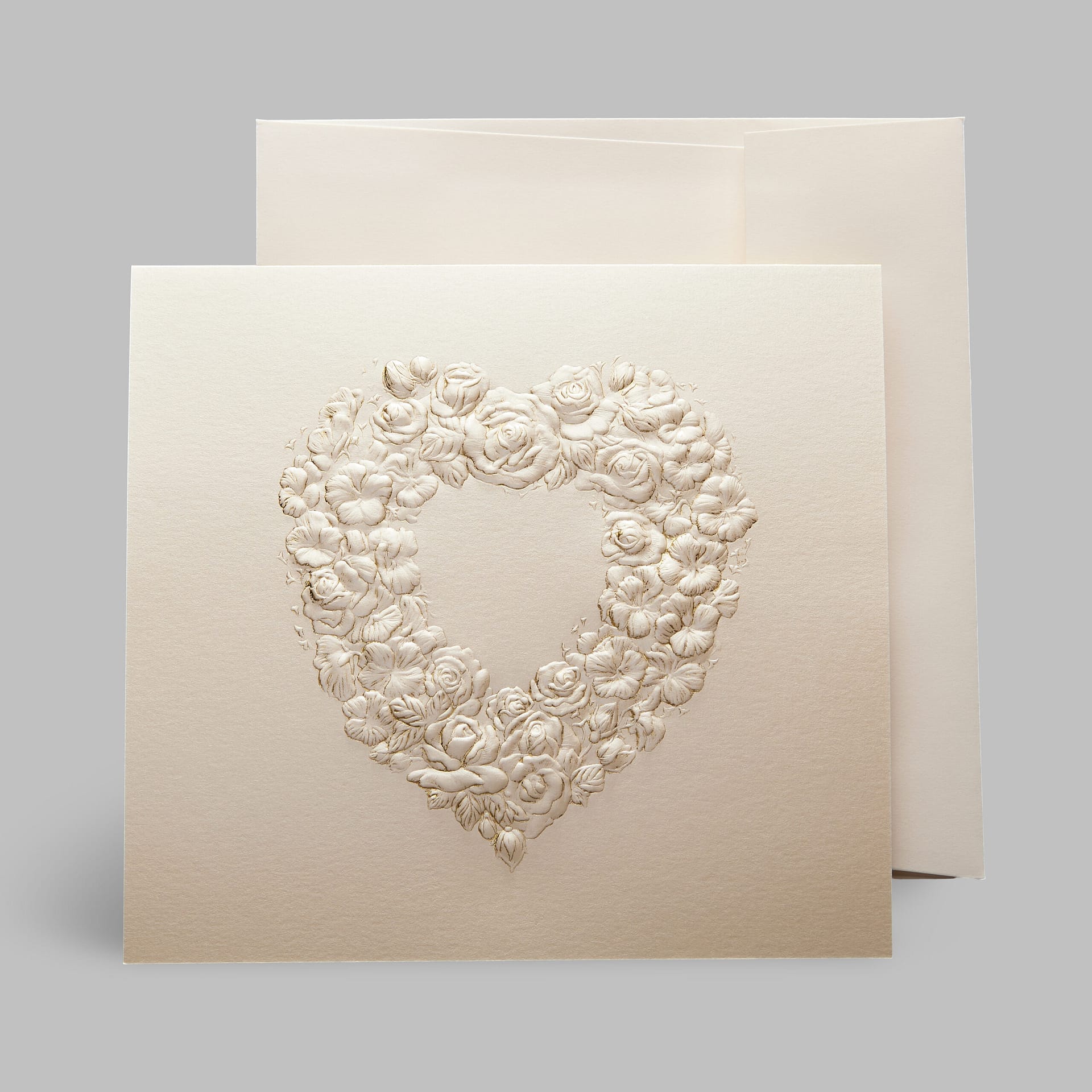 Grußkarte Geprägtes Herz Weiß mit Umschlag Paula Skene, San Francisco