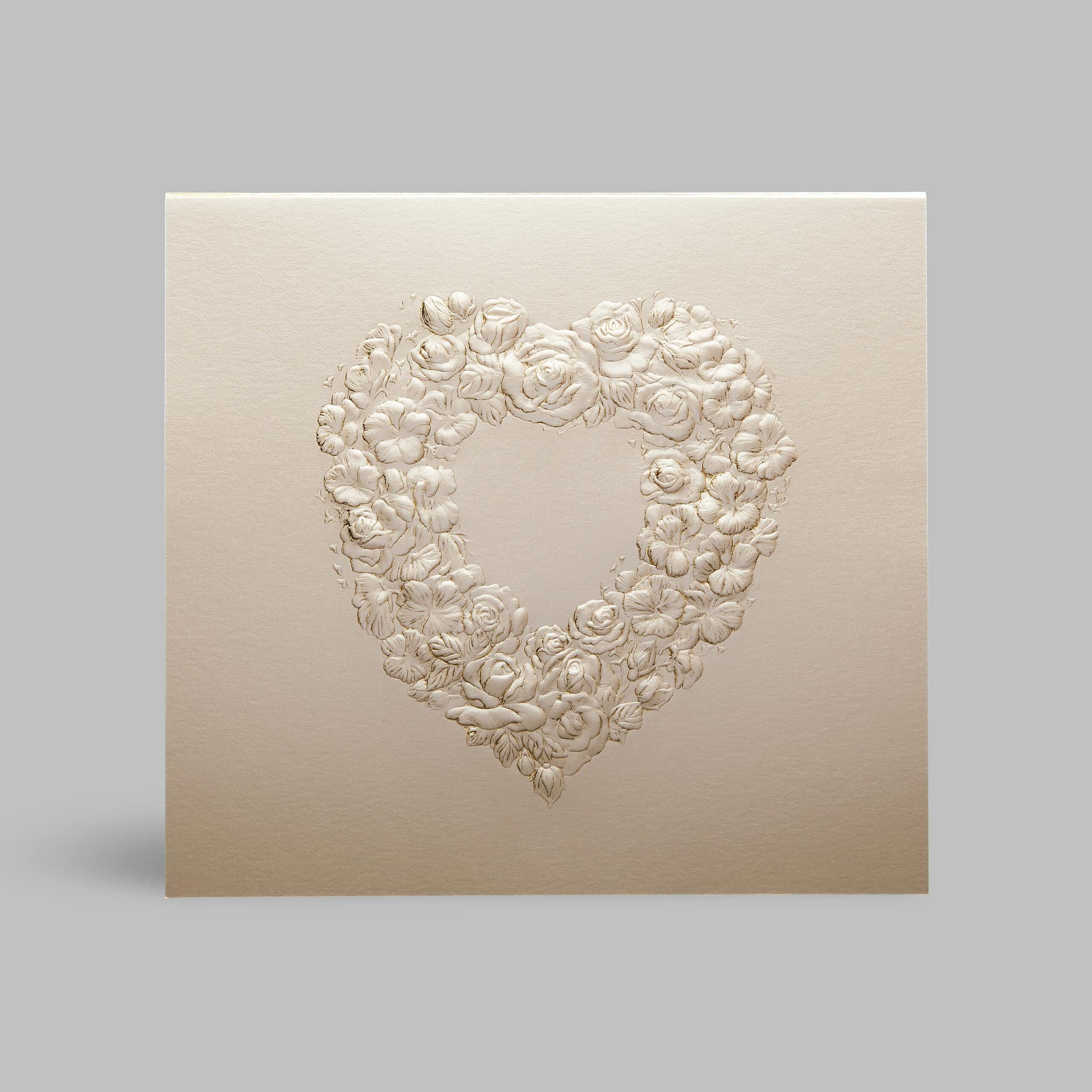 Grußkarte Geprägtes Herz Weiß mit Umschlag Paula Skene, San Francisco