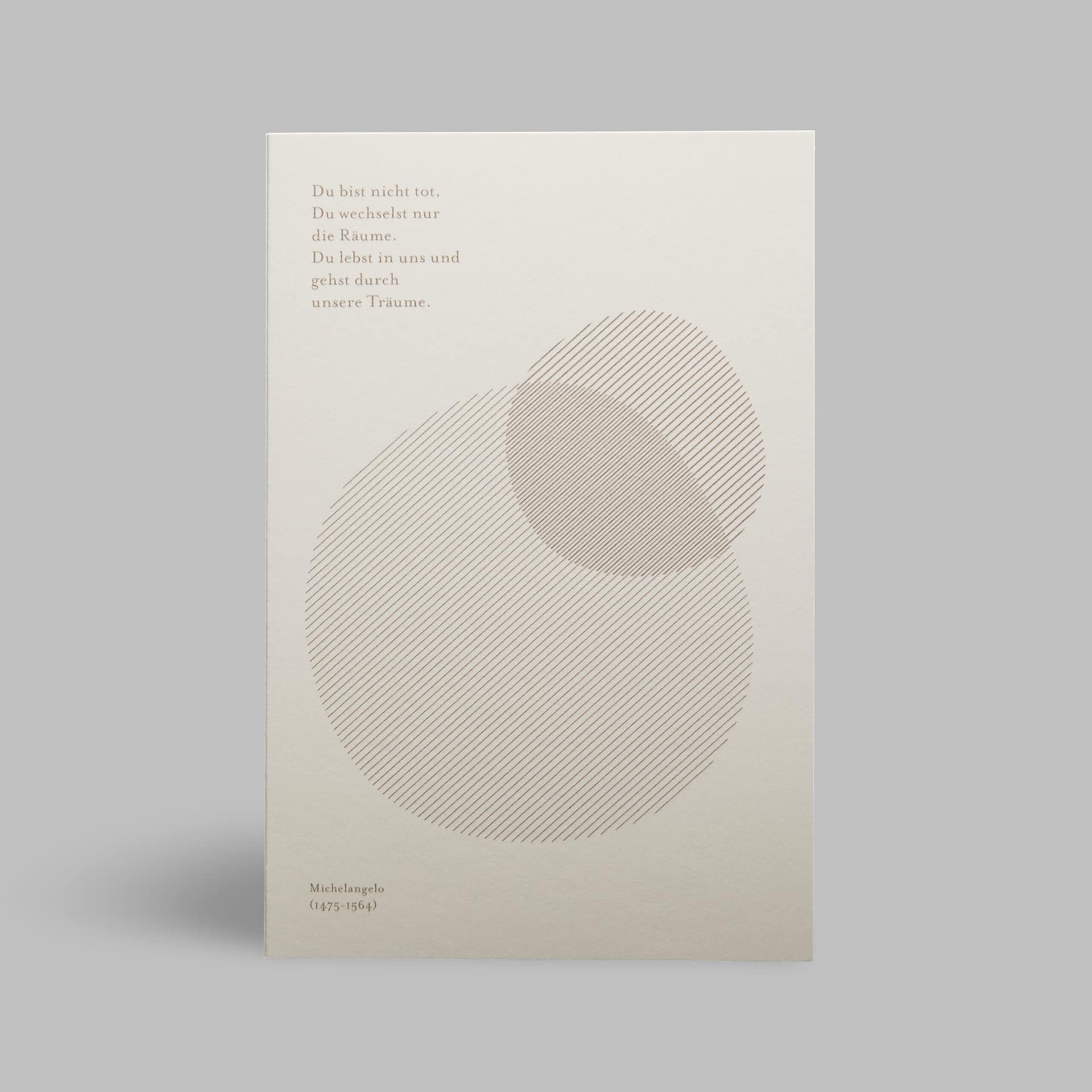 Trauerkarte Tod verlust abschied partner ehe michelangelo wechsle raeume traeume haferkorn sauerbrey Trauerkarte Tod verlust abschied partner ehe michelangelo wechsle raeume traeume haferkorn sauerbrey