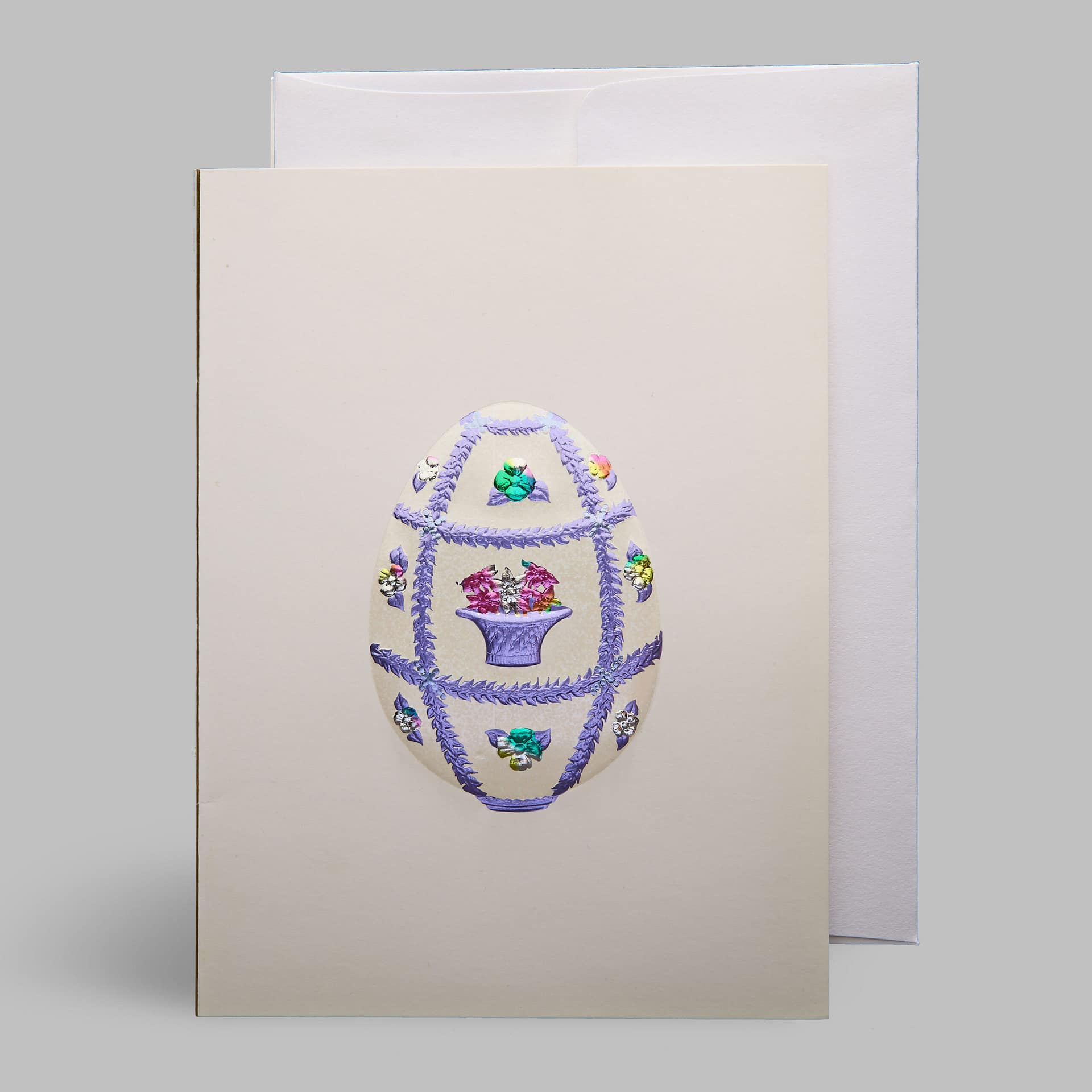 Oster Faltkarte geprägt – edles Flieder Design mit Osterei – Hochwertige Klappkarte mit Umschlag Oster Faltkarte geprägt – edles Flieder Design mit Osterei – Hochwertige Klappkarte mit Umschlag